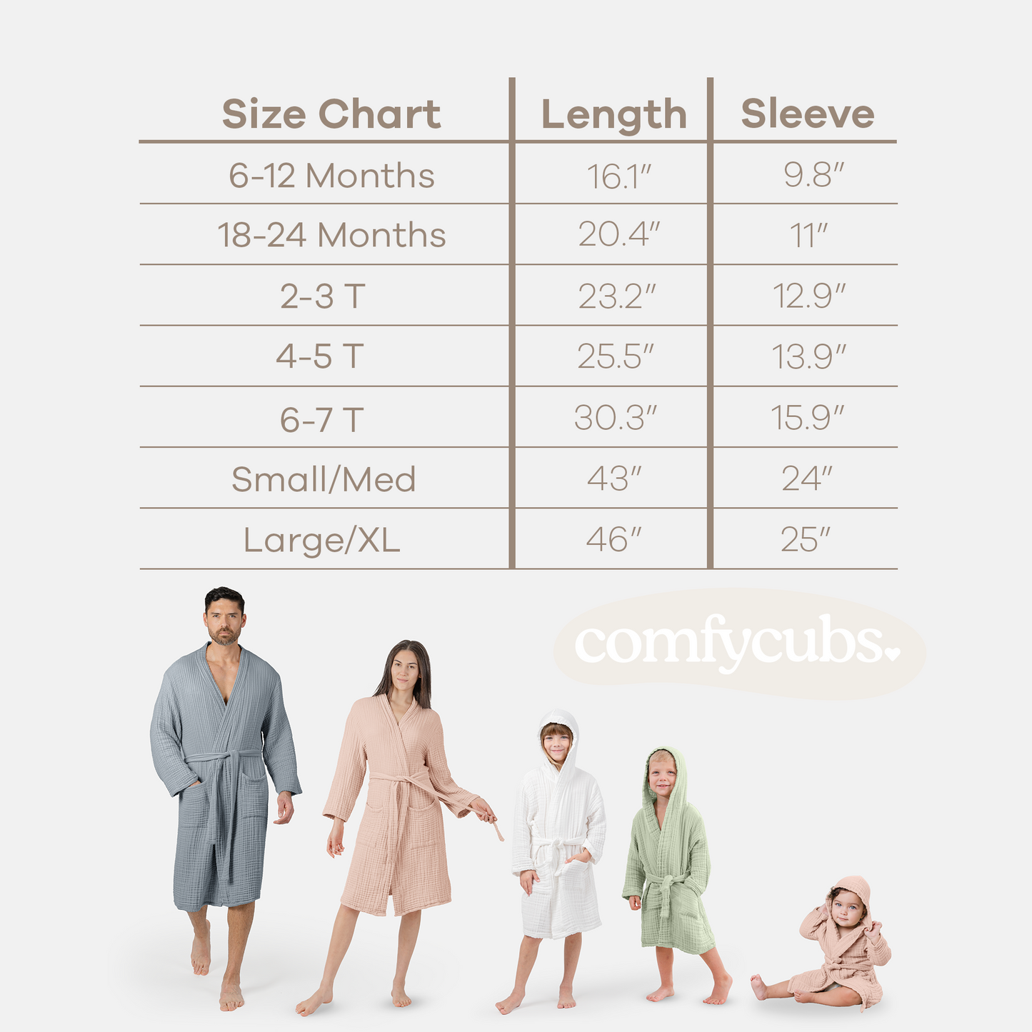 Muslin Bathrobe, Sage by Comfy Cubs