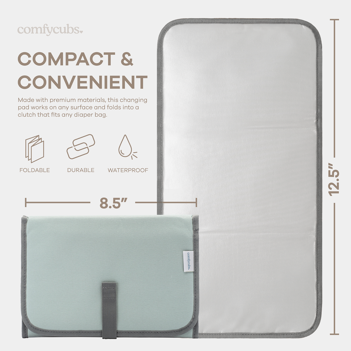 Compact Changing Pad by Comfy Cubs - Earth Green