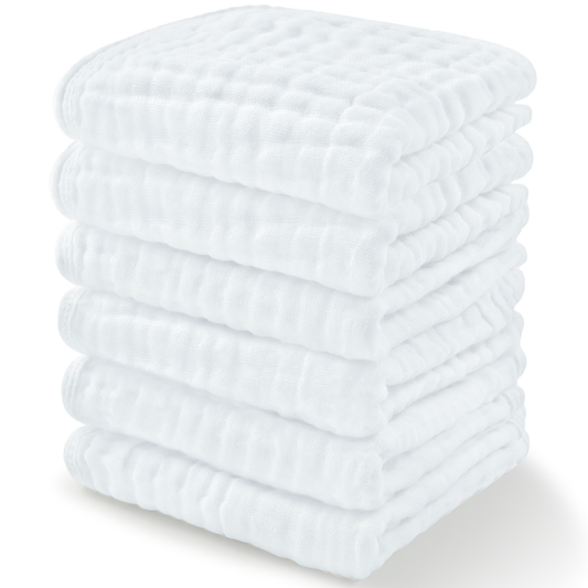 Muslin Washcloths by Comfy Cubs - White