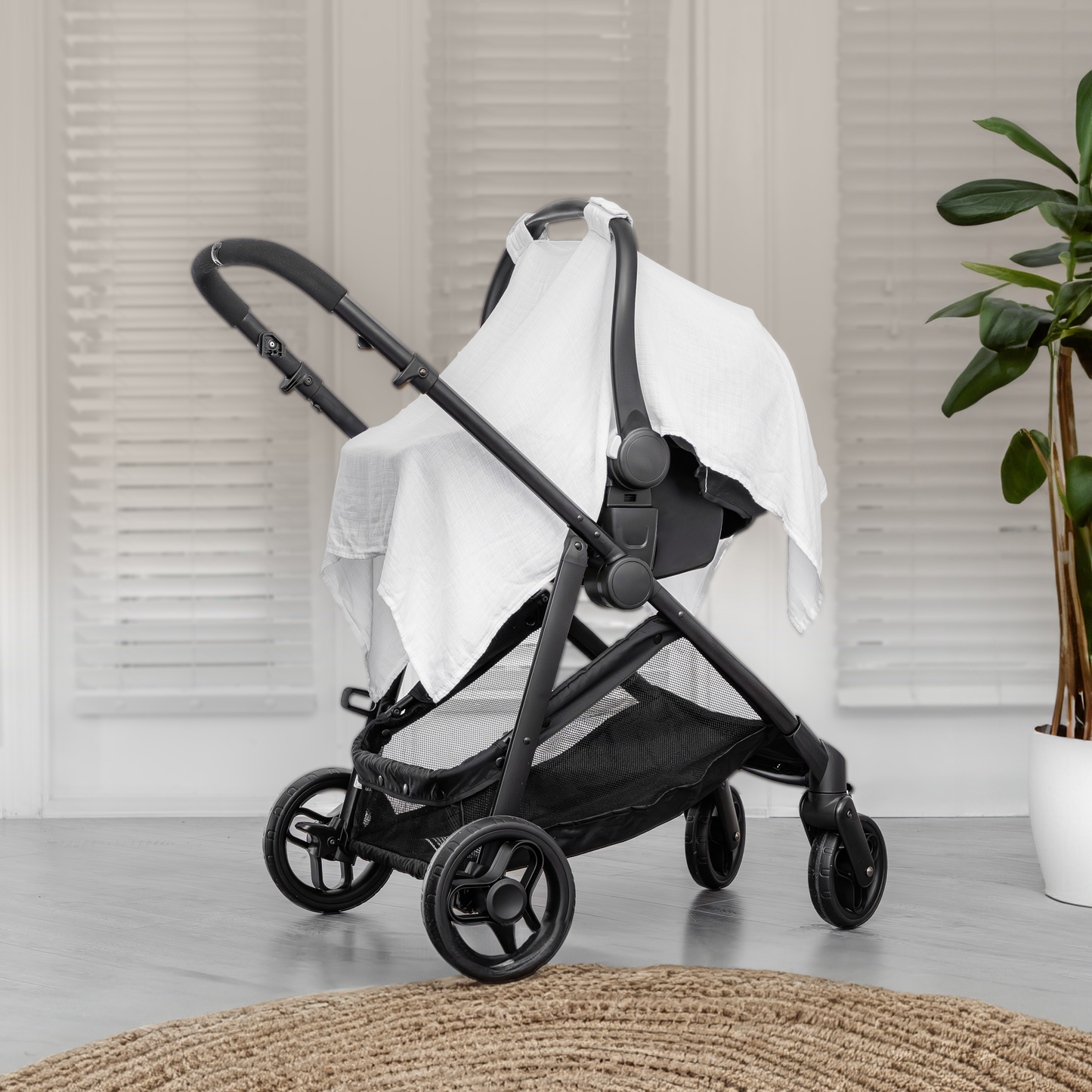 Baby Car Seat Cover by Comfy Cubs - White